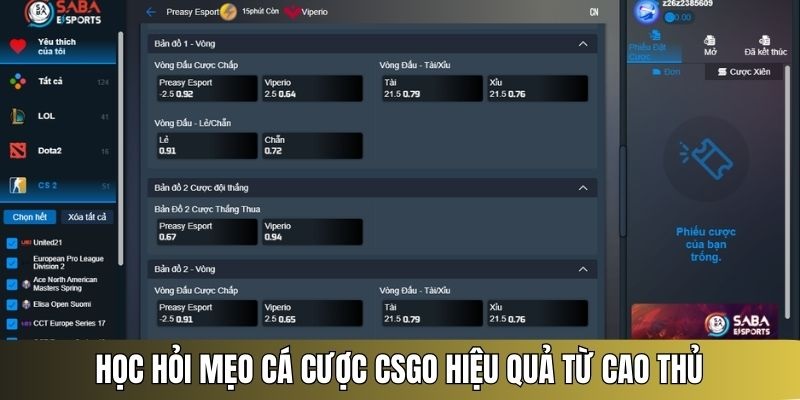 Cách cá cược CSGO