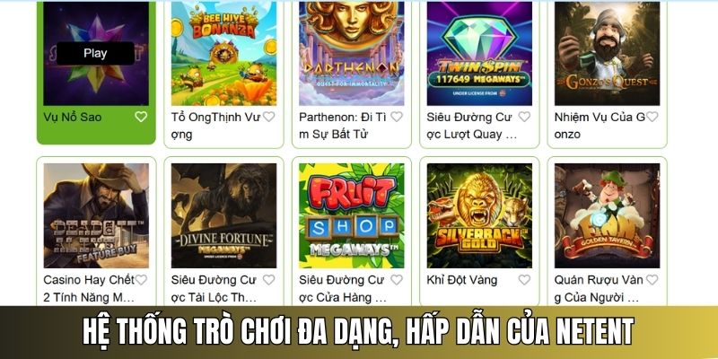 nhà cung cấp trò chơi netent