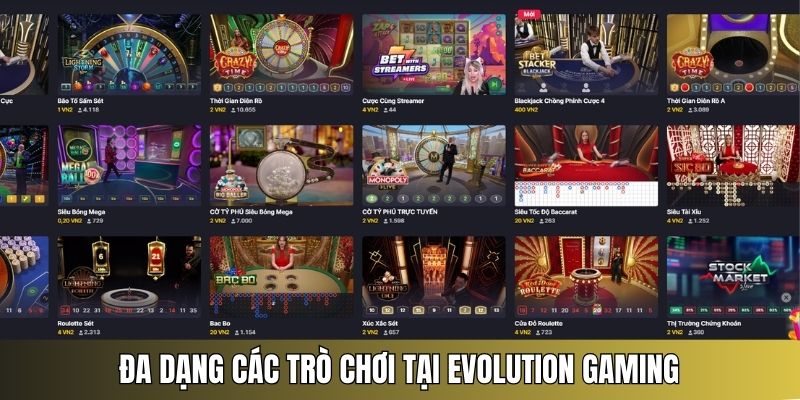 sảnh cược Evolution Gaming
