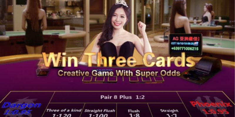 Win Three Card sử dụng bộ bài Tây 52 lá